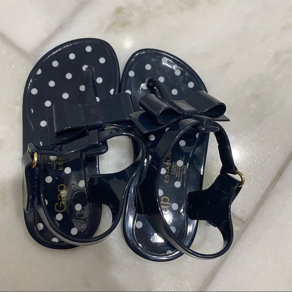 Baby Gap Navy with Polka Dot Jelly Sandals Size 7 - Picture 6 of 9